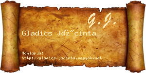 Gladics Jácinta névjegykártya